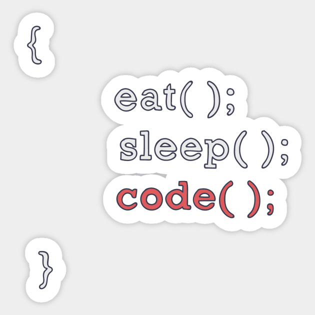 Source Code - Eat Sleep Code Sticker by DeWinnes